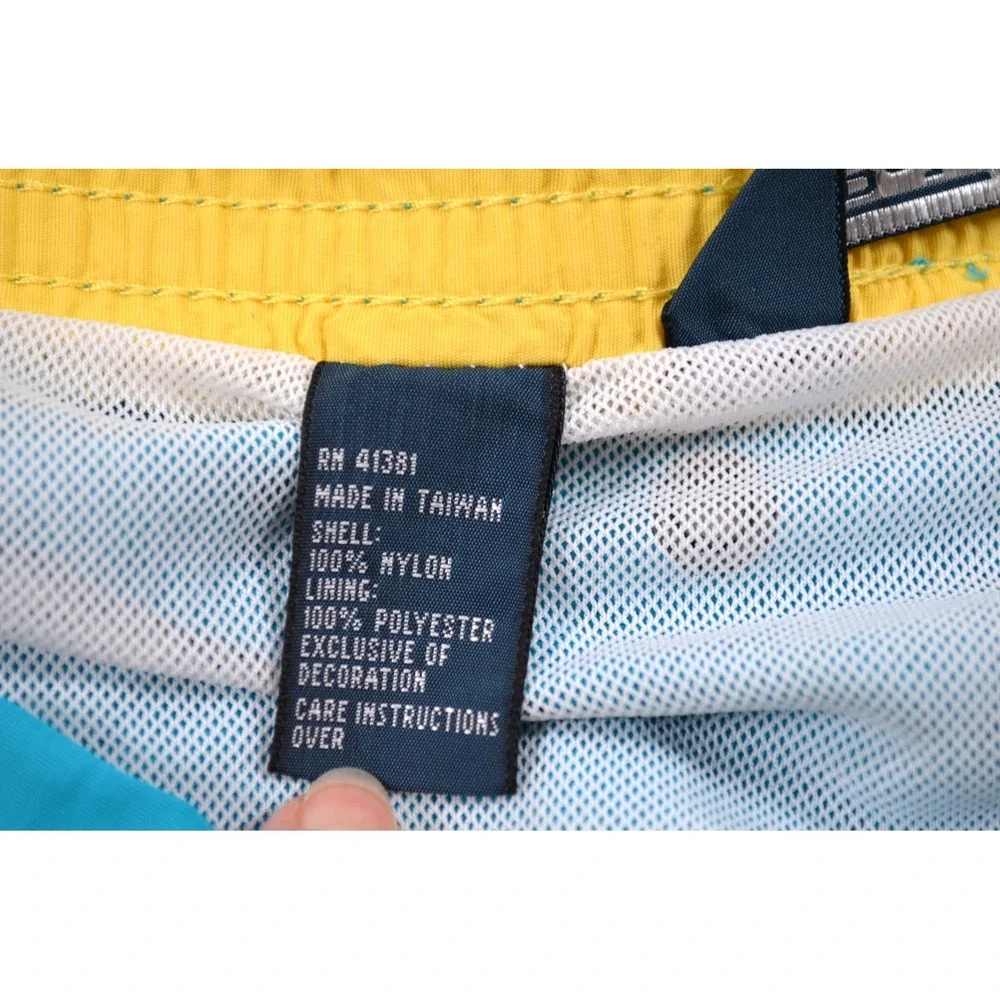 Polo Ralph Lauren Blue Swim Trunks Mens L Mesh Brief Drawstring‎ Yellow Pony